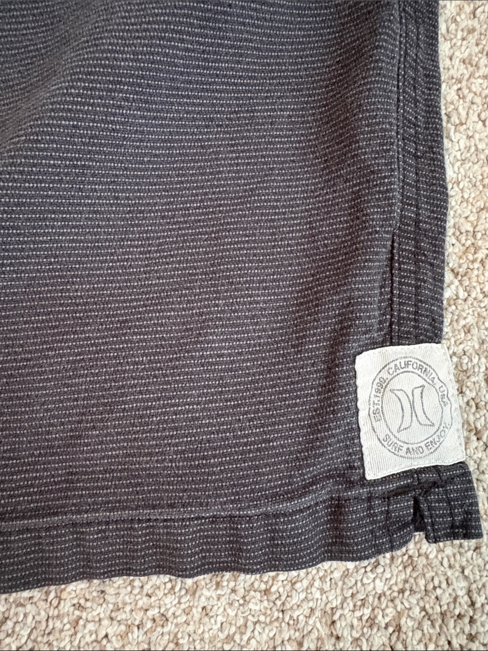 Hurley Men's Black Knit Drawstring Athletic Shorts - Picture 3 of 4